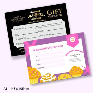 A6 Gift Vouchers
